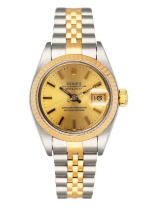 Rolex Datejust 69173 mostrador champagne Relógio Feminino