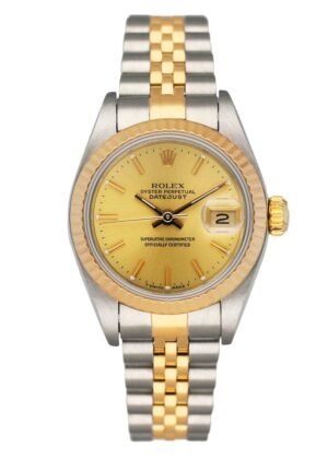 Rolex Datejust 69173 mostrador champagne Relógio Feminino