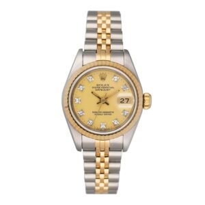 Rolex Datejust 69173 Diamond mostrador champagne Relógio Feminino