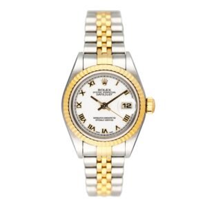 Rolex Datejust 69173 mostrador branco Relógio Feminino Caixa e Documentos