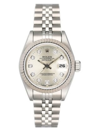 Rolex Datejust 69174 Diamond Sliver Dial Relógio Feminino