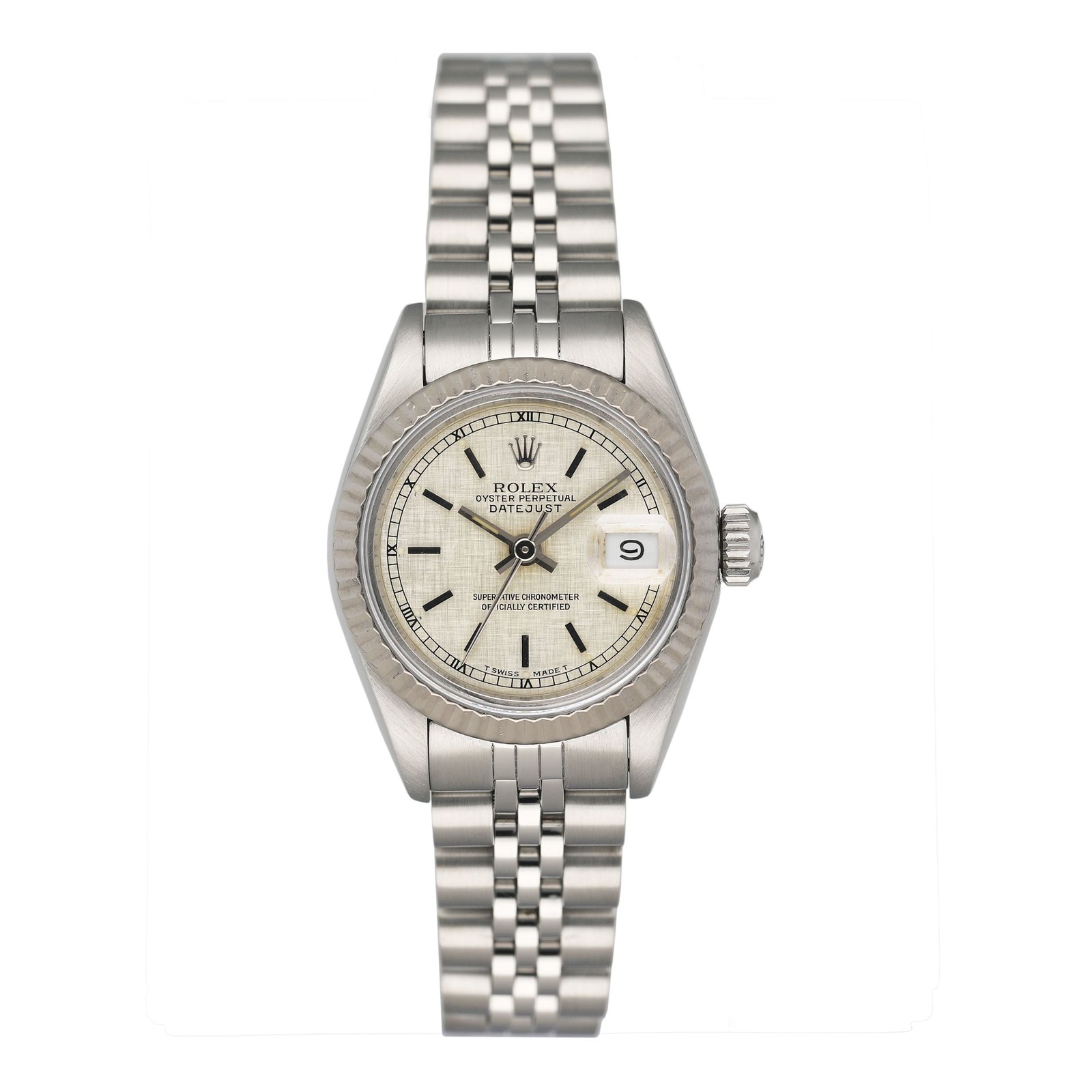Rolex Datejust 69174 Linen Dial Relógio Feminino Caixa e Documentos