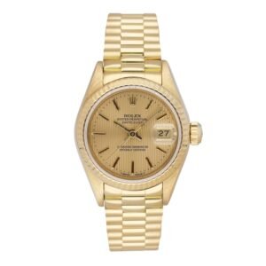 Rolex Datejust 69178 mostrador champagne 18k ouro amarelo Relógio Feminino