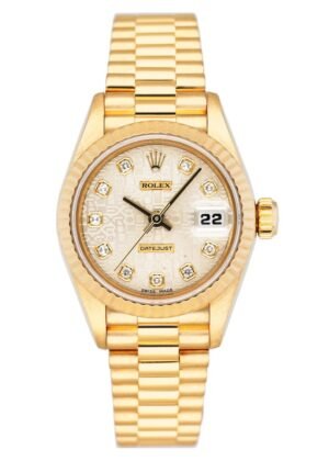 Rolex Datejust 69178 Diamond Anniversary Dial Relógio Feminino Caixa e Documentos