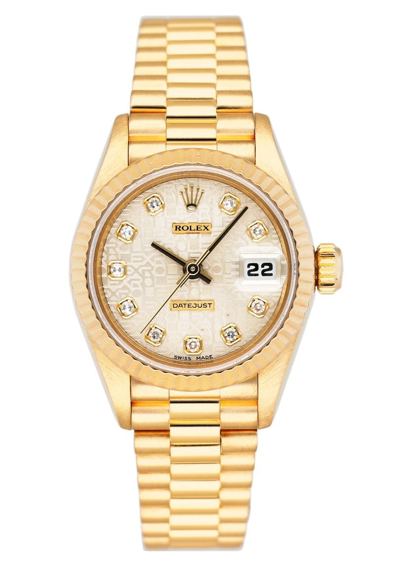 Rolex Datejust 69178 Diamond Anniversary Dial Relógio Feminino Caixa e Documentos