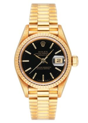 Rolex Datejust 69178 mostrador preto Relógio Feminino Caixa e Documentos