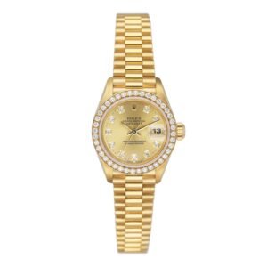 Rolex Datejust 69178 Diamond Dial 18k ouro amarelo Relógio Feminino