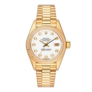 Rolex Datejust 69178 Diamond mostrador branco Relógio Feminino Caixa e Documentos