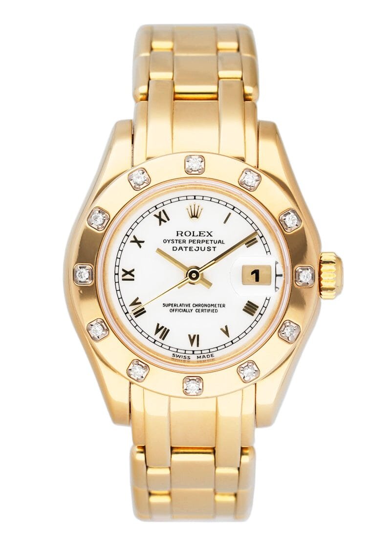 Rolex Datejust 69318 mostrador branco ouro amarelo Relógio Feminino Caixa e Documentos