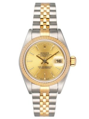 Rolex Datejust 79173 mostrador champagne Relógio Feminino Caixa e Documentos