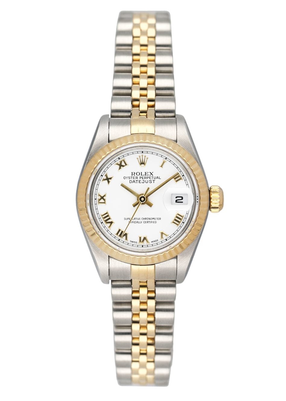 Rolex Datejust 79173 mostrador branco Relógio Feminino