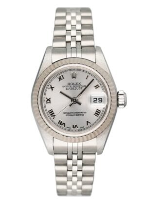Rolex Datejust 79174 Roman mostrador prata Relógio Feminino