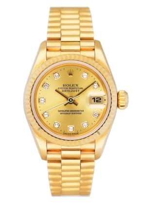 Rolex Datejust 79178 Diamond ouro amarelo Relógio Feminino Caixa e Documentos