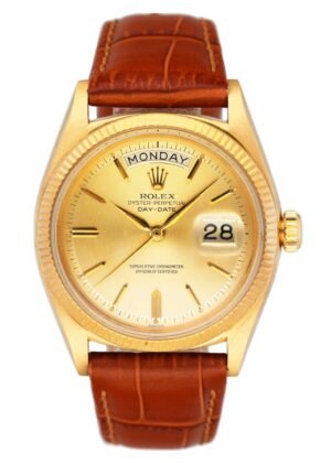 Rolex Day Date 1803 mostrador champagne 18k ouro amarelo Relógio Masculino