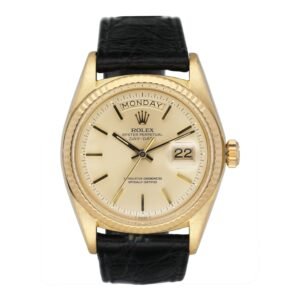 Rolex Day Date 1803 mostrador champagne 18k ouro amarelo Relógio Masculino Caixa e Documentos