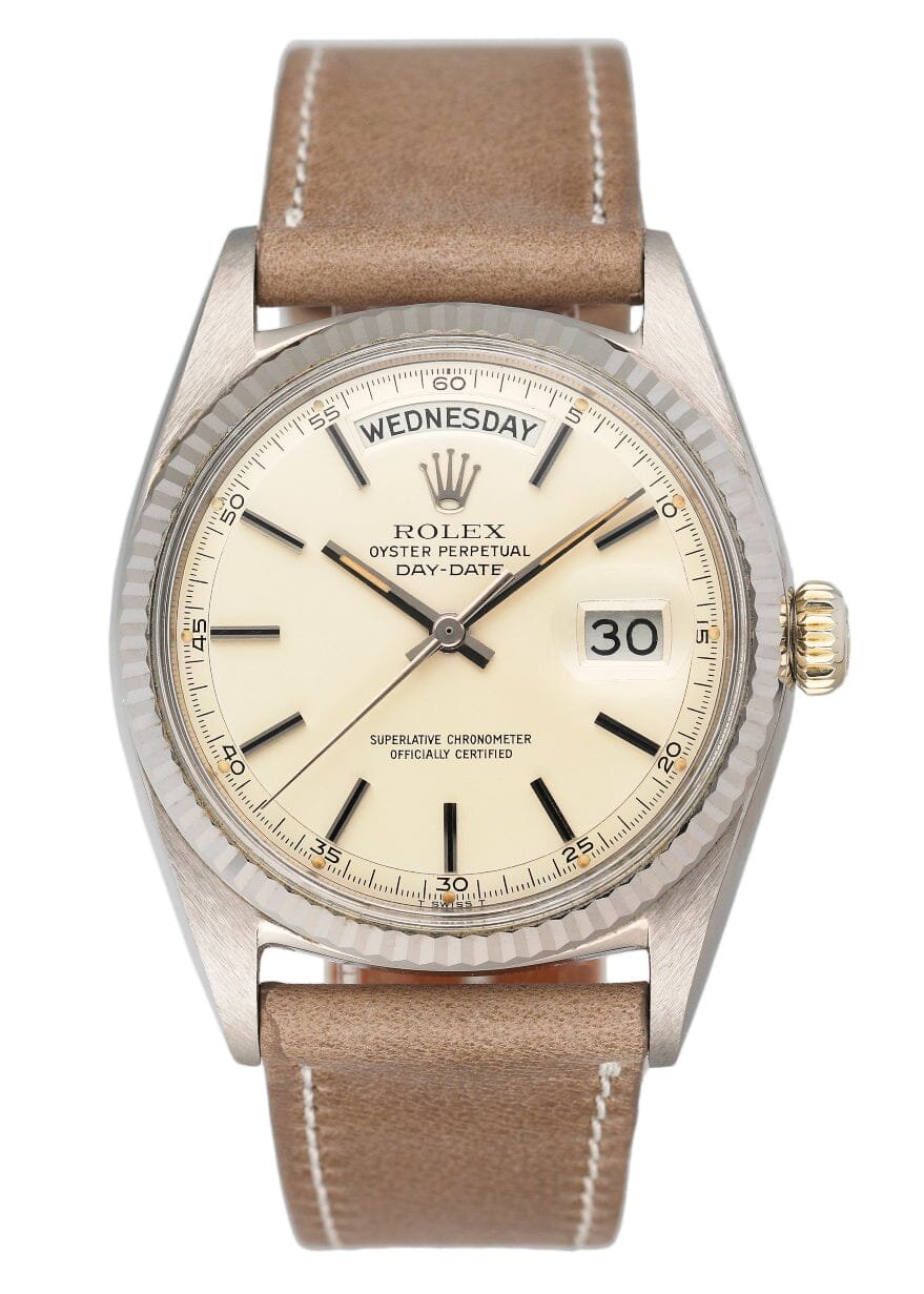Rolex Day-Date 1803 mostrador prata Relógio Masculino