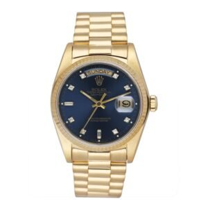 Rolex Day Date 18038 Diamond mostrador azul 18k ouro amarelo Relógio Masculino