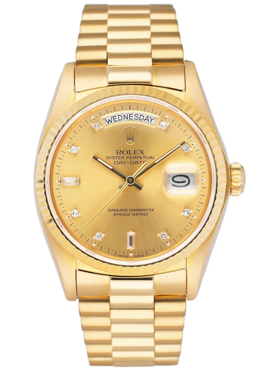 Rolex Day Date 18038 Diamond Dial Relógio Masculino Box