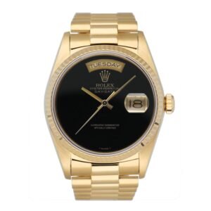 Rolex Day Date 18038 Onyx Dial Relógio Masculino Caixa e Documentos