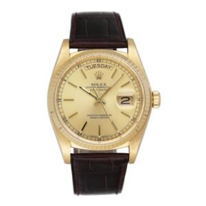 Rolex Day Date 18038 mostrador champagne 18k ouro amarelo Relógio Masculino