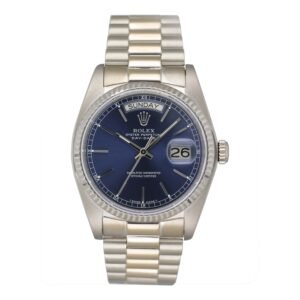 Rolex Day-Date 18039 mostrador azul 18k ouro branco Relógio Masculino