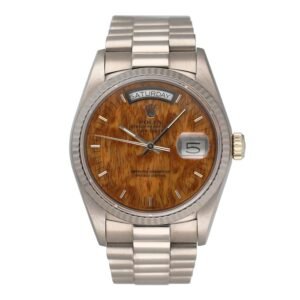 Rolex Day Date 18039 mostrador de madeira Relógio Masculino Caixa e Documentos
