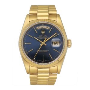 Rolex Day Date 18238 mostrador azul 18k ouro amarelo Relógio Masculino