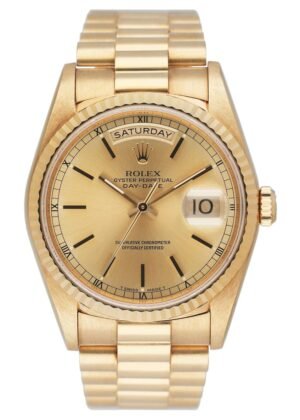 Rolex Day Date 18238 mostrador champagne Relógio Masculino