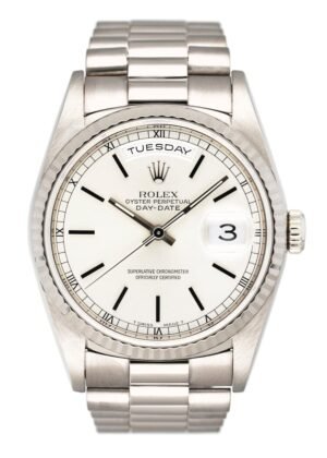 Rolex Day Date 18239 18k ouro branco Relógio Masculino