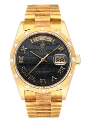 Rolex Day Date 18308 Ferrite Dial Diamond Relógio Masculino