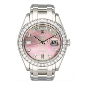 Rolex Day Date 18946 Diamond MOP Dial Platinum Relógio