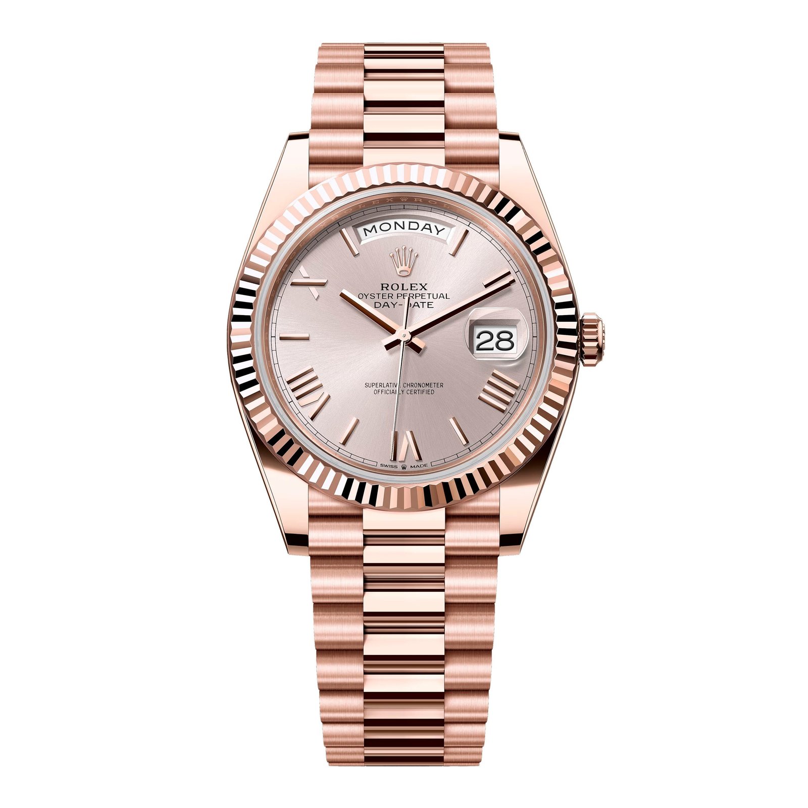 Rolex Day-Date 228235 Sundust Dial Relógio Masculino Caixa e Documentos