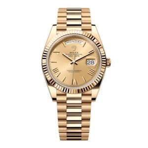 Rolex Day-Date 228238 mostrador champagne 18k ouro amarelo Relógio Masculino Caixa e Documentos