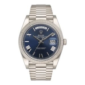 Rolex Day-Date 228239 mostrador azul Relógio Masculino Caixa e Documentos