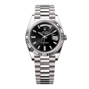 Rolex Day-Date 228239 Diamond mostrador preto Relógio Masculino Caixa e Documentos