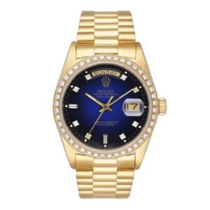 Rolex Day-Date President 18048 Diamond Blue Vignette Relógio Masculino
