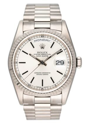 Rolex Day-Date President 18239 18k ouro branco Relógio Masculino