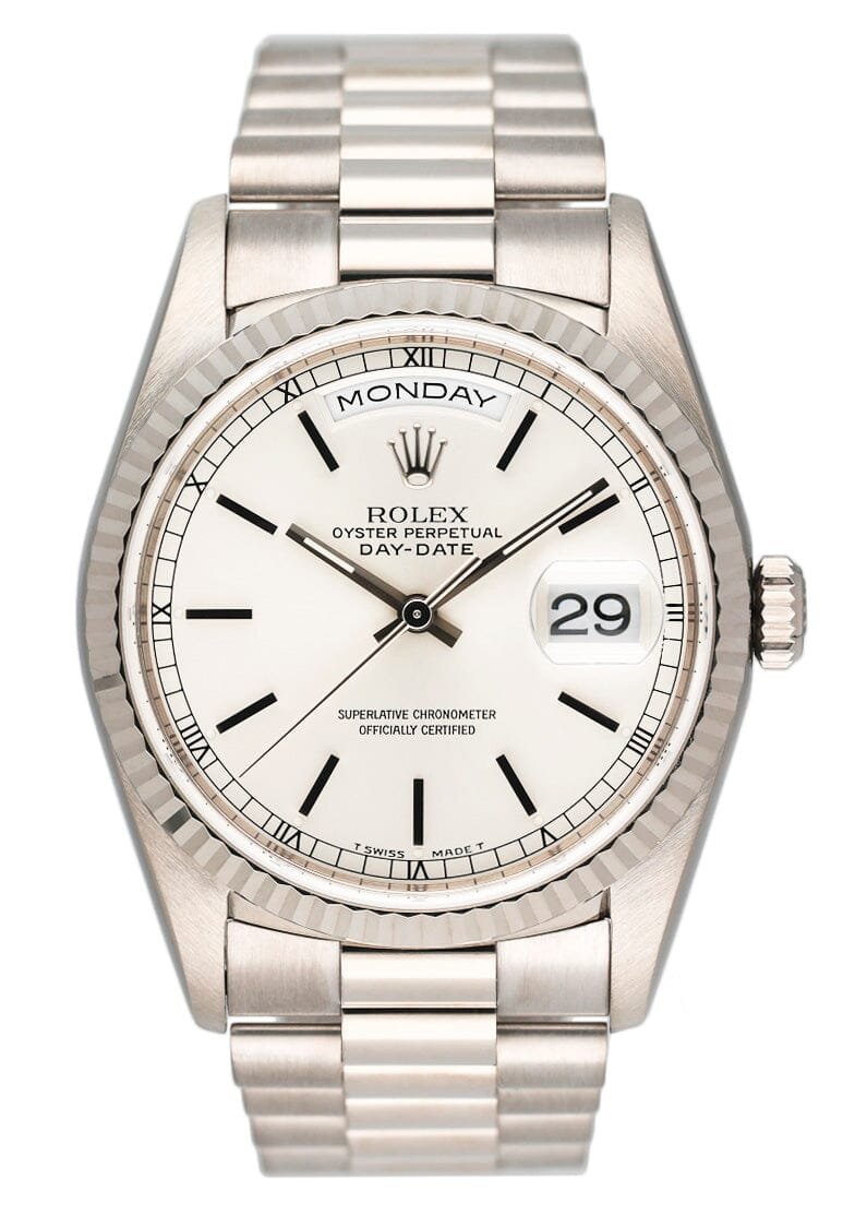 Rolex Day-Date President 18239 18k ouro branco Relógio Masculino