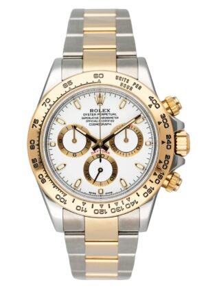 Rolex Daytona 116503 mostrador branco Two Tone Relógio Masculino