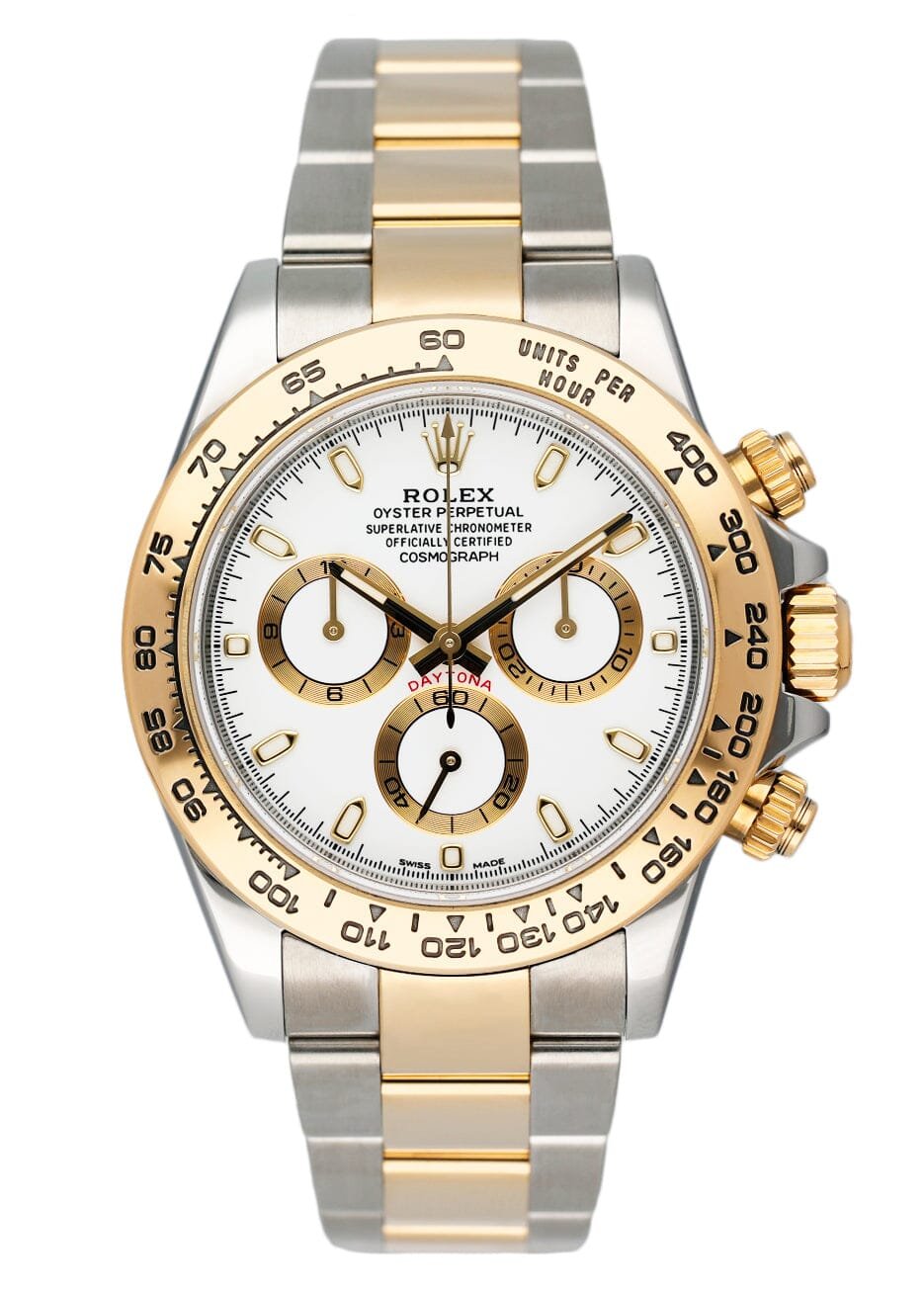 Rolex Daytona 116503 mostrador branco Two Tone Relógio Masculino