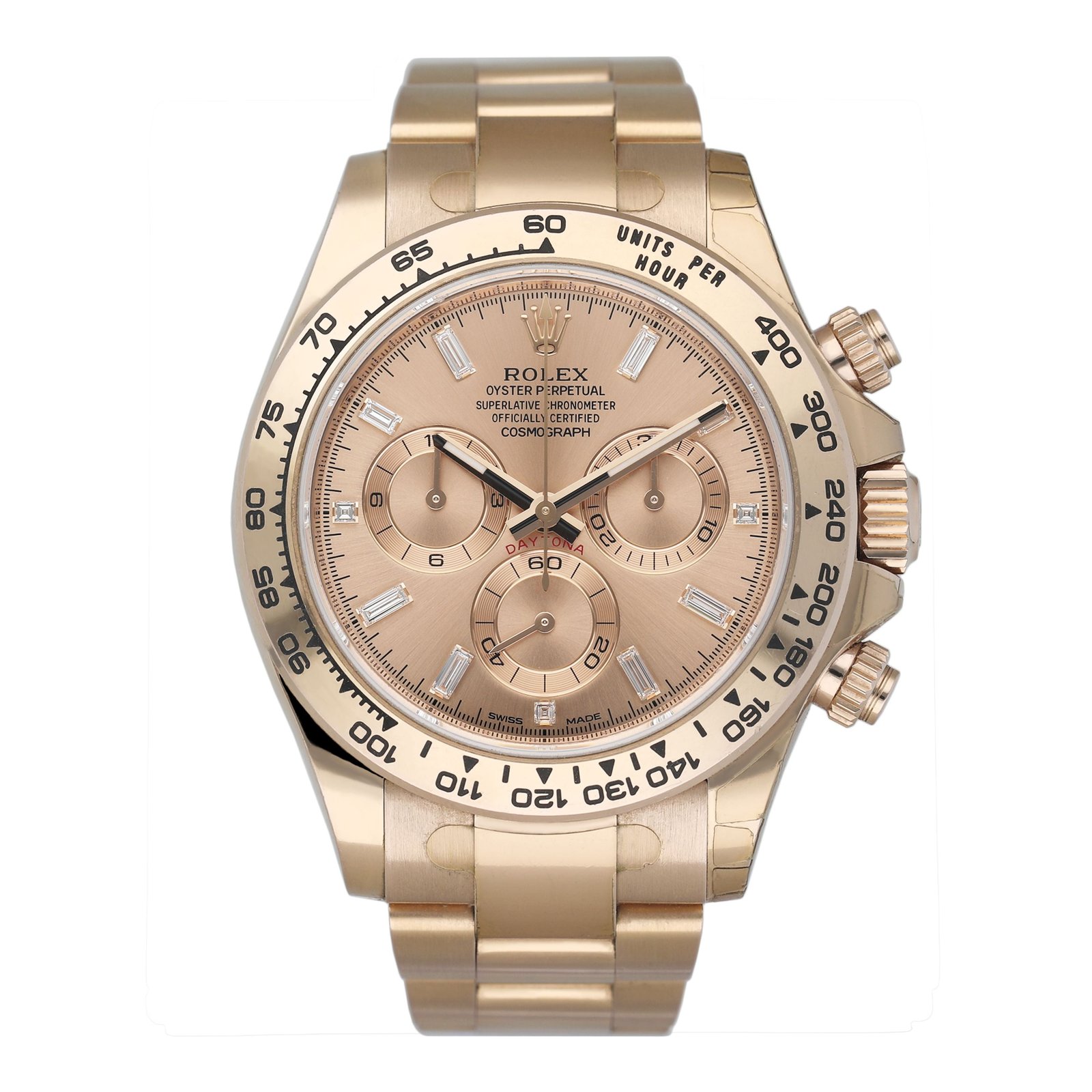 Rolex Daytona 116505 Diamond Sundust Dial Relógio Masculino Caixa e Documentos
