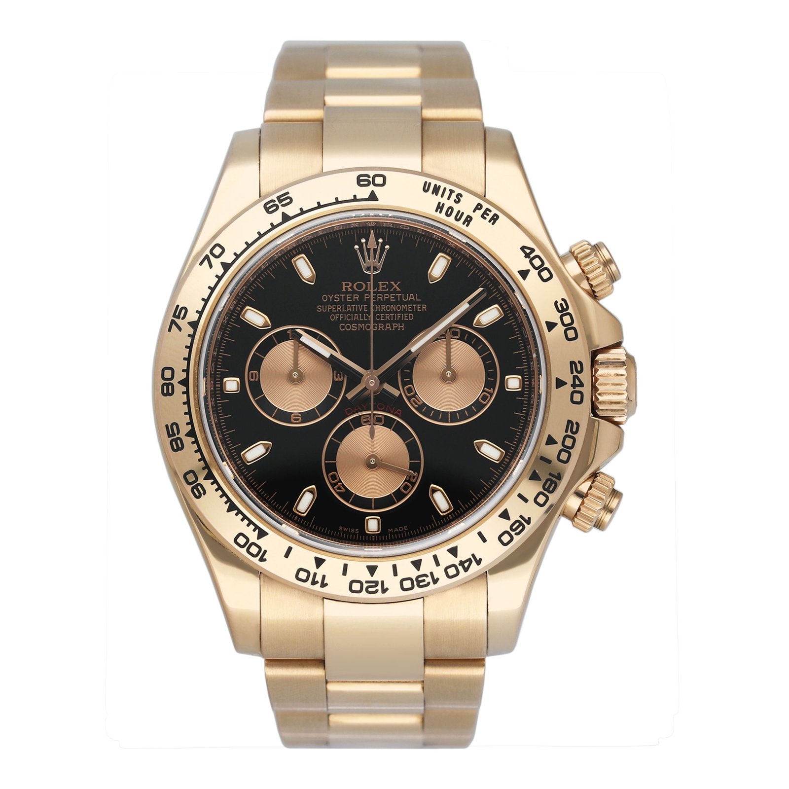 Rolex Daytona 116505 "First Series" mostrador preto Relógio Masculino Caixa e Documentos