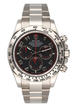 Rolex Daytona 116509 mostrador preto 18k ouro branco Relógio Masculino