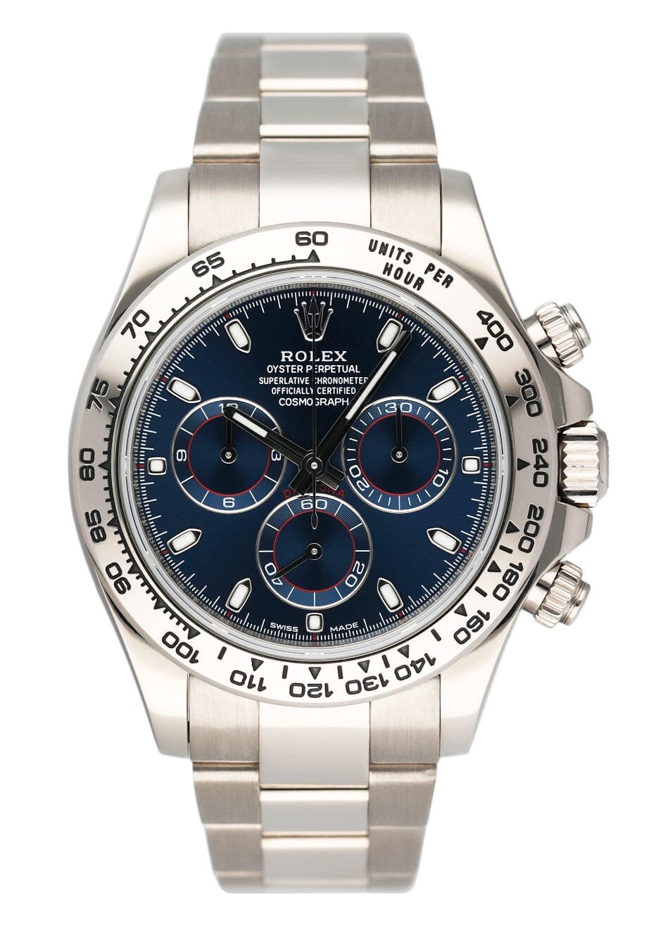Rolex Daytona 116509 mostrador azul 18k ouro branco Relógio Masculino Caixa e Documentos
