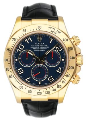 Rolex Daytona 116518 Blue Racing dial ouro amarelo Relógio Masculino