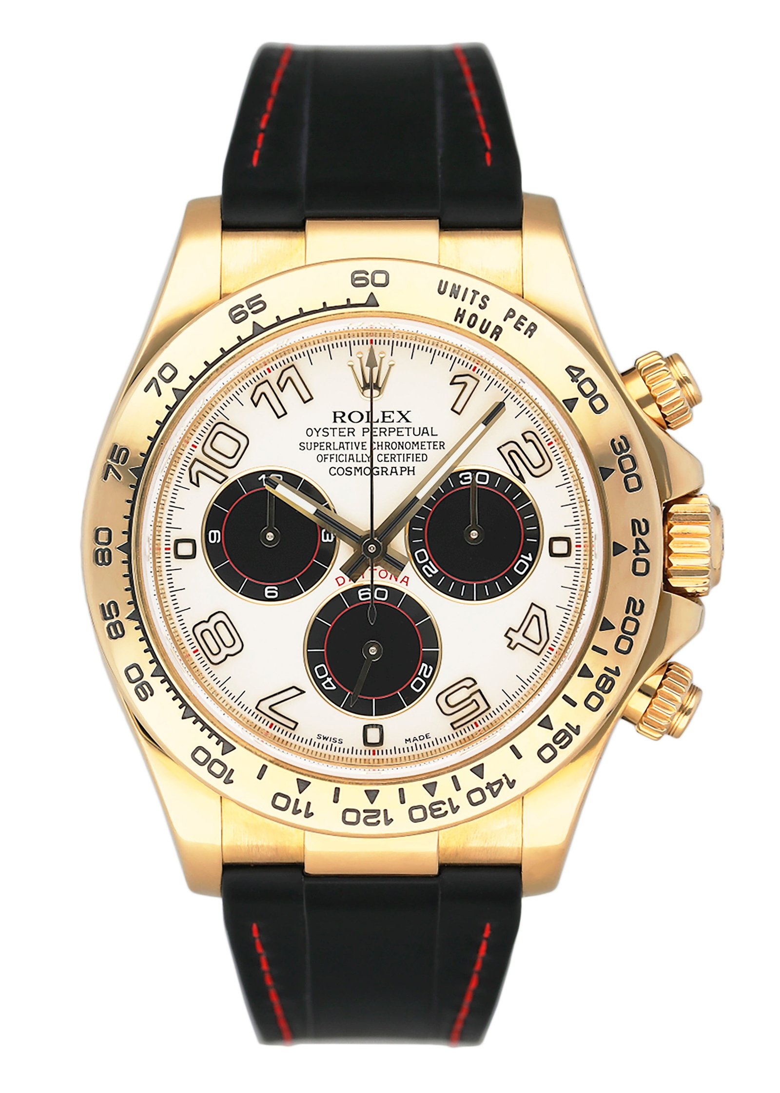 Rolex Daytona 116518 Cream dial Panda ouro amarelo Relógio Masculino