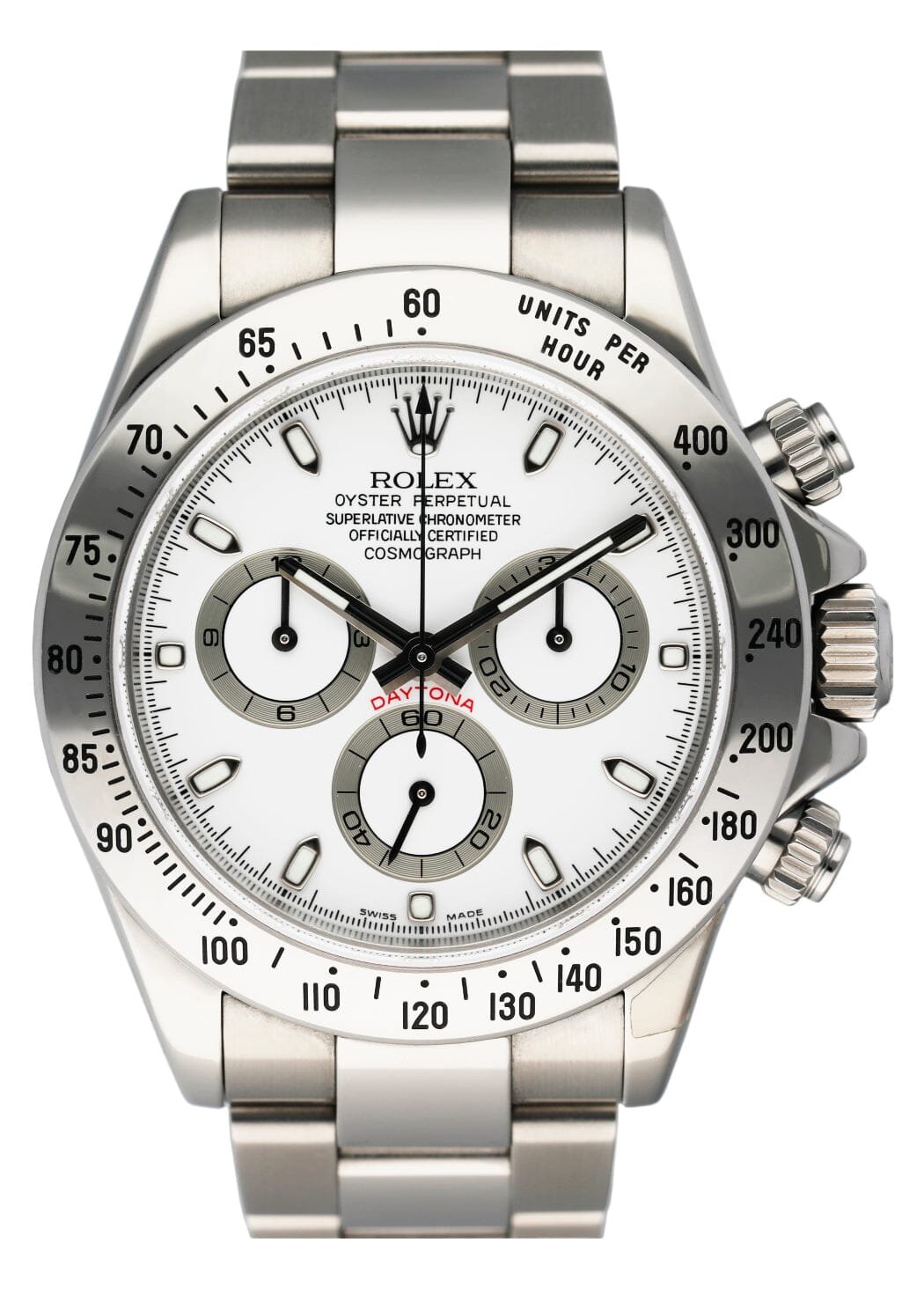 Rolex Daytona 116520 mostrador branco aço inoxidável Relógio Masculino Caixa e Documentos