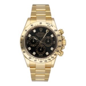 Rolex Daytona 116528 Diamond mostrador preto Relógio Masculino