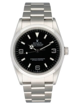 Rolex Explorer 114270 mostrador preto aço inoxidável Relógio Masculino