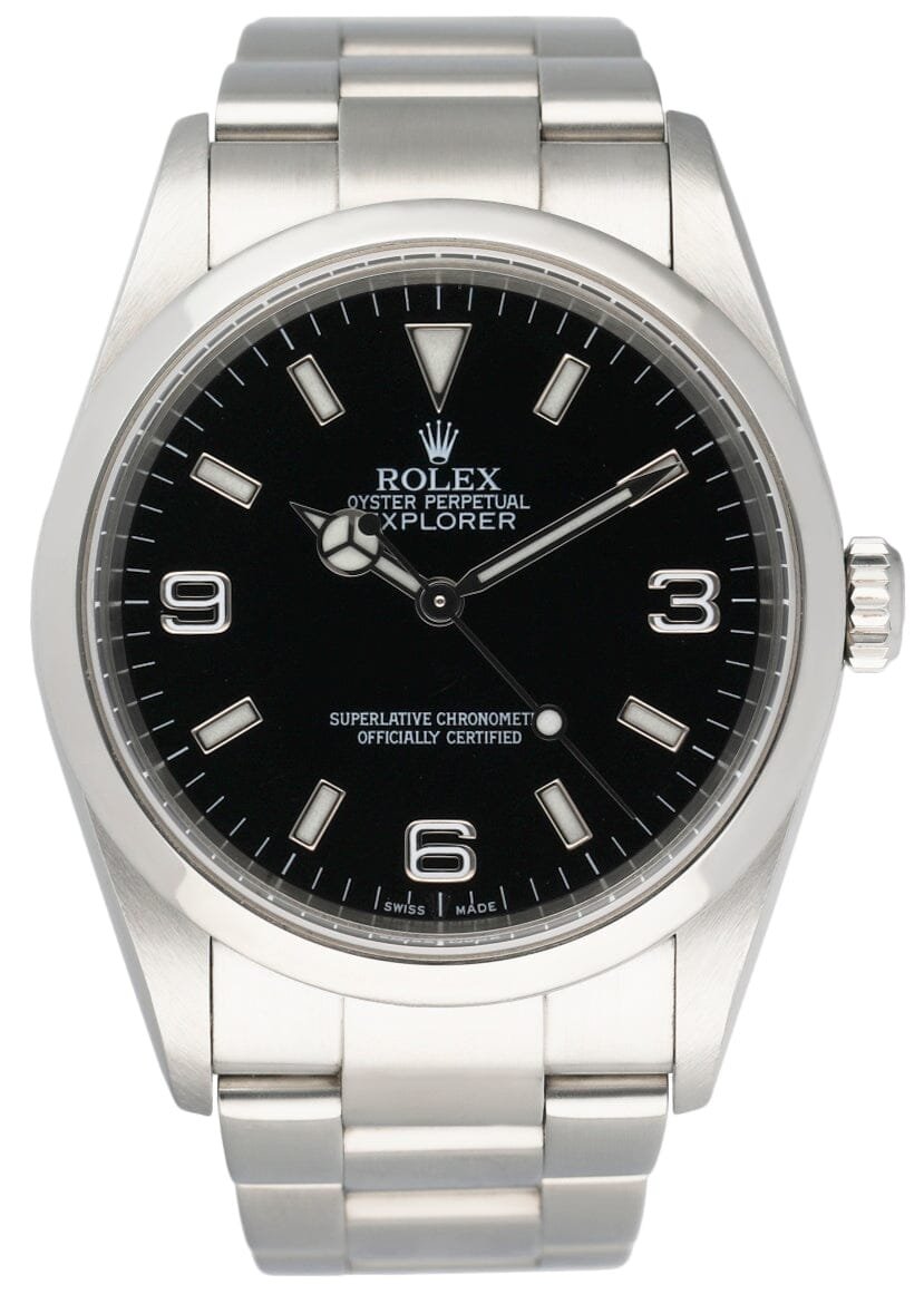 Rolex Explorer 114270 mostrador preto aço inoxidável Relógio Masculino